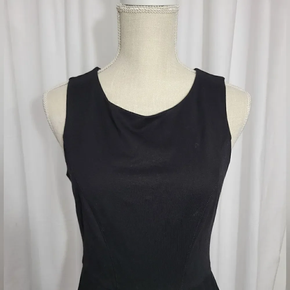 Bebe black mini dress with side ruffle detail